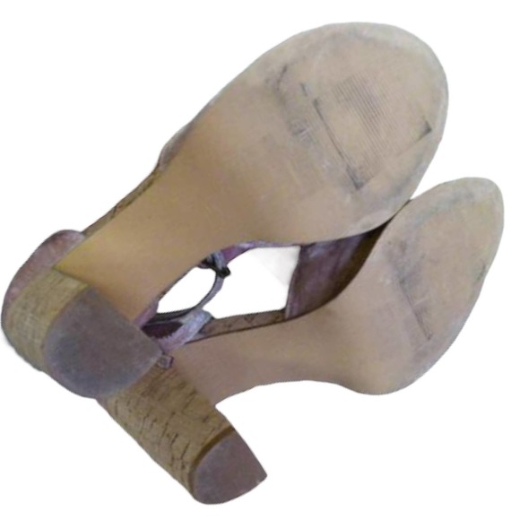 ANTHROPOLOGIE FARYLROBIN VELVET PLUTO HEELED SANDALS sz 9.5 as is - Picture 7 of 7